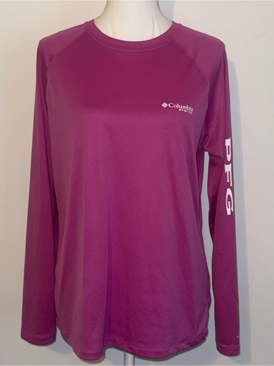 Huk Tops - Columbia PFG Omni-Shade Long Sleeve Performance Fishing Shirt Size XL Purple